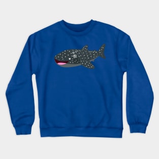 Cute whale shark happy cartoon illustration Crewneck Sweatshirt